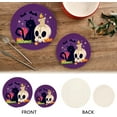 thumbnail image 4 of SKYSONIC Halloween Cute Cat Pot Holders Trivets, 2 Pcs Heat Resistant Trivets,Skull Kitten Cotton Thread Weave Mats for Hot Pads Pans Pot Bowl Teapot for Kitchen Decor, 4 of 7
