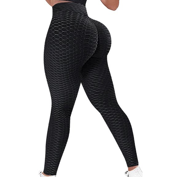 COMFREE Women High Waist Yoga Pants Tummy Control Stretchy Workout Butt Lift Booty scrunch Textured Tights Anti Cellulite Leggings