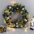 thumbnail image 3 of FNNMNNR Christmas Wreath with LED Lights for Front Door Decorations  Flocked Red Berries Garland Ornament  for Indoor Outdoor Home Wall Xmas Party Decor, 3 of 9