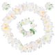 thumbnail image 1 of 4 piezas de tocado hawaiano grueso con flores artificiales, collar y pulsera, guirnalda hawaiana, decoración elegante para fiestas tropicales en la playa (blanco), 1 of 5
