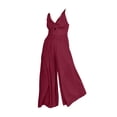 thumbnail image 3 of Mono de mujer 2025, conjunto largo plisado con cuello en V, mono de vacaciones de verano L, 3 of 8