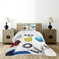 thumbnail image 4 of Ambesonne Fitness Quilted Bedspread Set 2 Pcs, Vivid Workout Items, Twin Size, Multicolor, 4 of 5