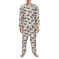 thumbnail image 3 of Naloa Horse Men’s Pajamas Set - Long Sleeve Button Down Sleep Shirt and Pajama Bottoms Sleepwear Set-Large, 3 of 7
