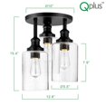 thumbnail image 4 of QPLUS Lampe de Plafond Semi-Encastrée Suspendue 16 Pouces, 4 of 5
