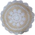 thumbnail image 3 of Matsuzay Tapetes redondos de encaje tejido a mano, mantel pequeño ahuecado de ganchillo, cubierta de Vintage, decoración de muebles Decoración del hogar blanco, 3 of 6