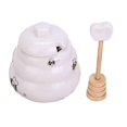 thumbnail image 1 of Ceramic Honey Pot with Wooden DipperPorcelain Honey Jar with Lid and Honey Stick,Ceramic Honey pot, 1 of 4