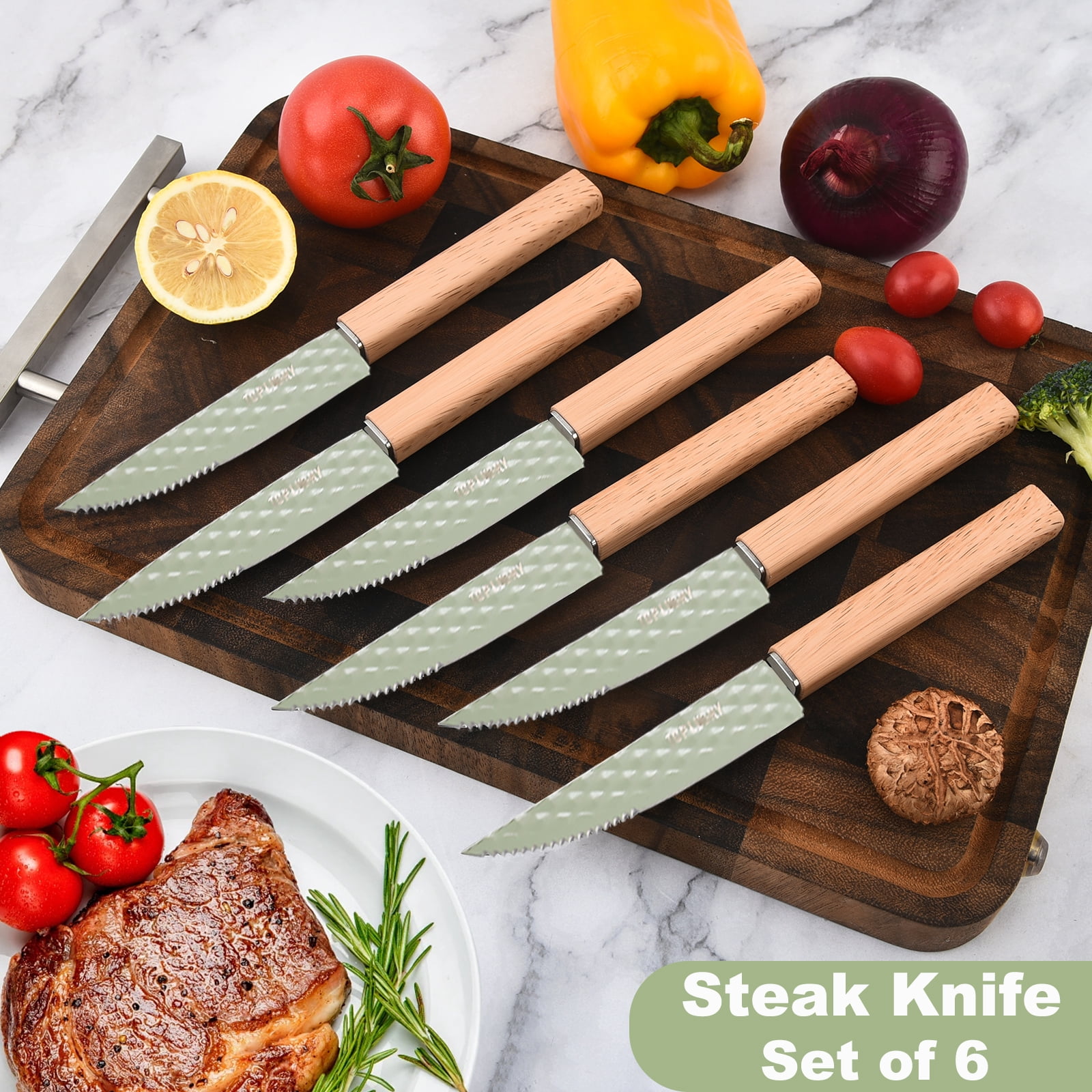 In-Drawer Kitchen Knife Set, 12 Pieces Knife Block Set with In-Drawer Knife Organizer, Sharp & Non-stick Stainless Steel Chef Knife Set, Kitchen Knives Set for Kitchen Home Apartment