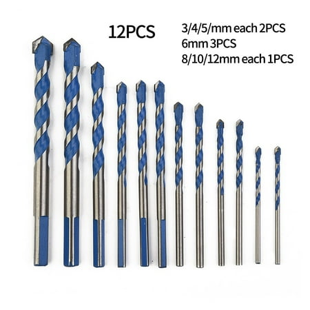 

12PCS Construction Drill Bit Multi-Functional Bits For Tile Glass Ceramic Marble