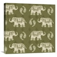 thumbnail image 1 of Global Gallery Daphne Brissonnet 'Woodcut Elephant Patterns' Canvas Wall Art, 1 of 4