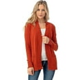 thumbnail image 7 of Cielo 1985 Women's Open Long Cardigan Sweater with Pockets - By The Simply Fashion Rust S, 7 of 7
