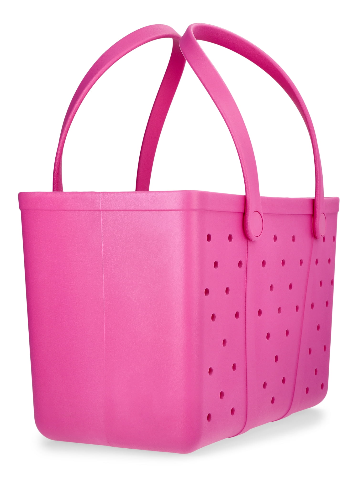 Time and Tru Women's Lightweight Beach Tote Bag, Hot Pink