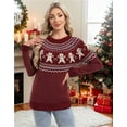 thumbnail image 4 of Christmas Sweaters for Women Chritmas Gingerbread Man and Fair Isle Style Ugly Christmas Sweater Loose Knit Warm Pullover Sweater Shermie, 4 of 6