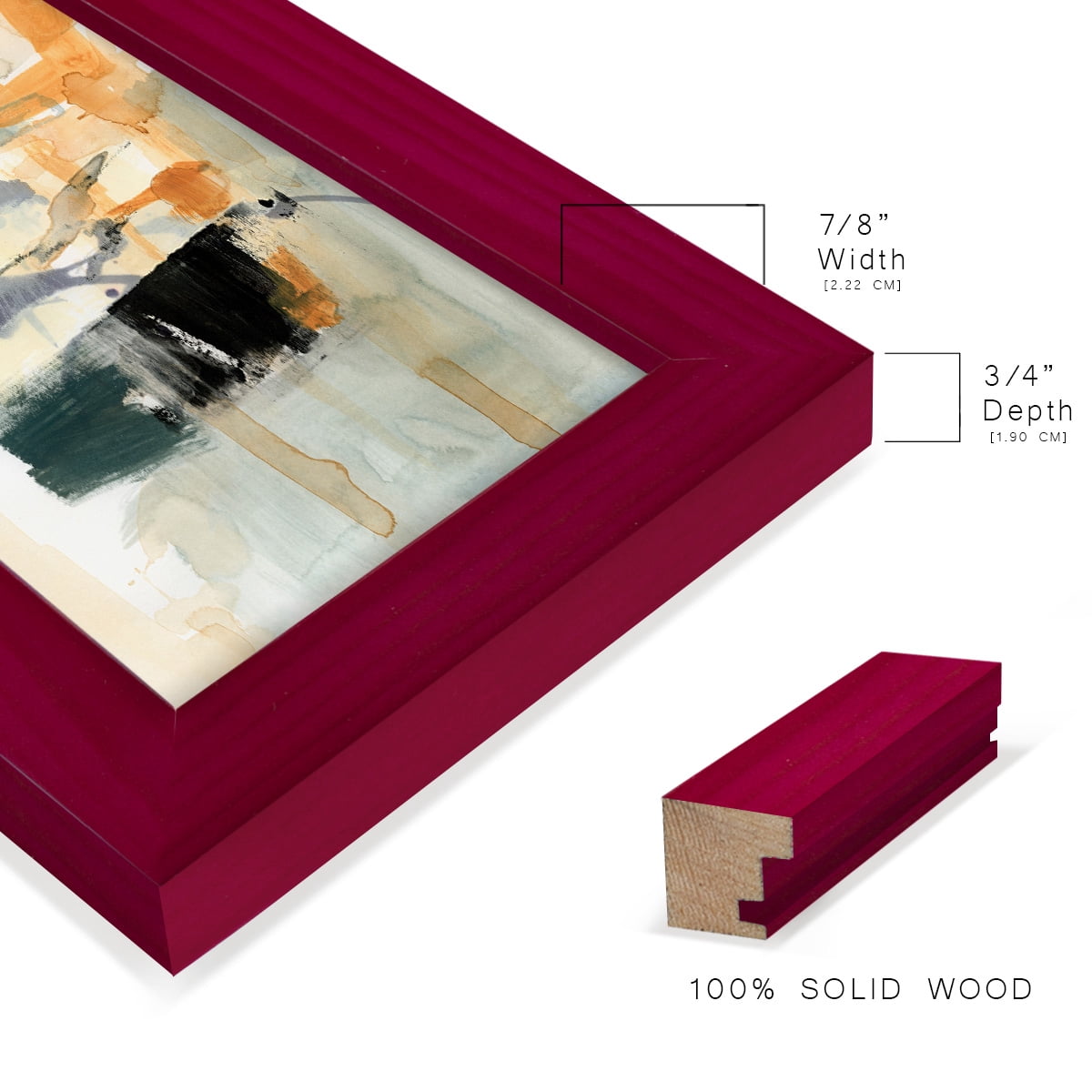 Seria I - Framed Print w/glass - Cherry Red
