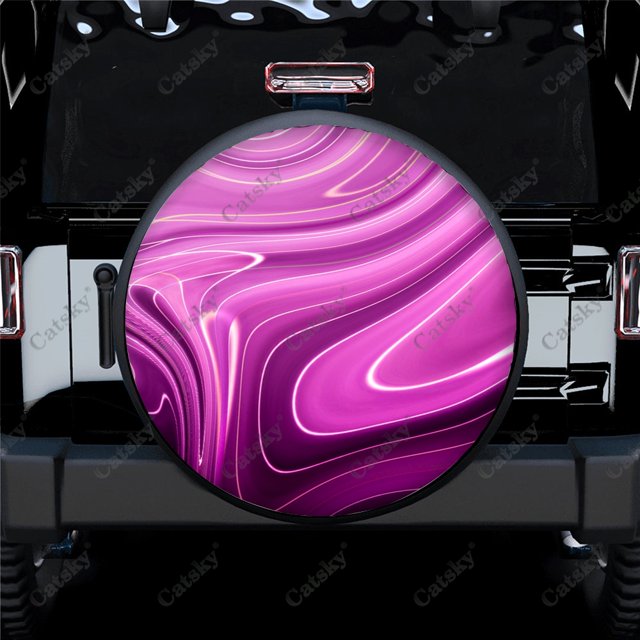 Abstract Liquid Marbling Paint Pattern Polyester Universal Spare Wheel Tire Cover Wheel Covers for Trailer RV SUV Truck Camper
