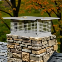 Uforic Heavy-Duty Chimney Cap 21" x 13", Adjustable, Rust-Proof Stainless Steel Metal Flue Cover, Pre-Drilled Holes, Mounting Strips