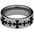thumbnail image 4 of Malta Cross Tungsten Carbide Ring, 4 of 9