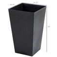 thumbnail image 3 of Garden Pots Outsunny Set of 3 Tall Planters with Drainage Hole, Outdoor Flower Pots, Indoor Planters for Porch, Front Door, Entryway, Patio and Deck, Black,Outdoor Garden Planters, 3 of 9