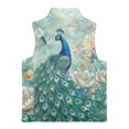 thumbnail image 5 of Xoenoiee Peacock Butterfly Flower Print Girls Fuzzy Fleece Vest Trendy Zip Up Sleeveless Sherpa Jacket Stand Collar Winter Coat Outerwear with Pockets, 4T, 5 of 7