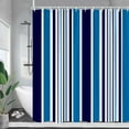 thumbnail image 2 of Blue And White Striped Shower Curtain Modern Geometric Minimalist Bath Curtains Polyester Fabric Home Bathroom Decor With, 2 of 7