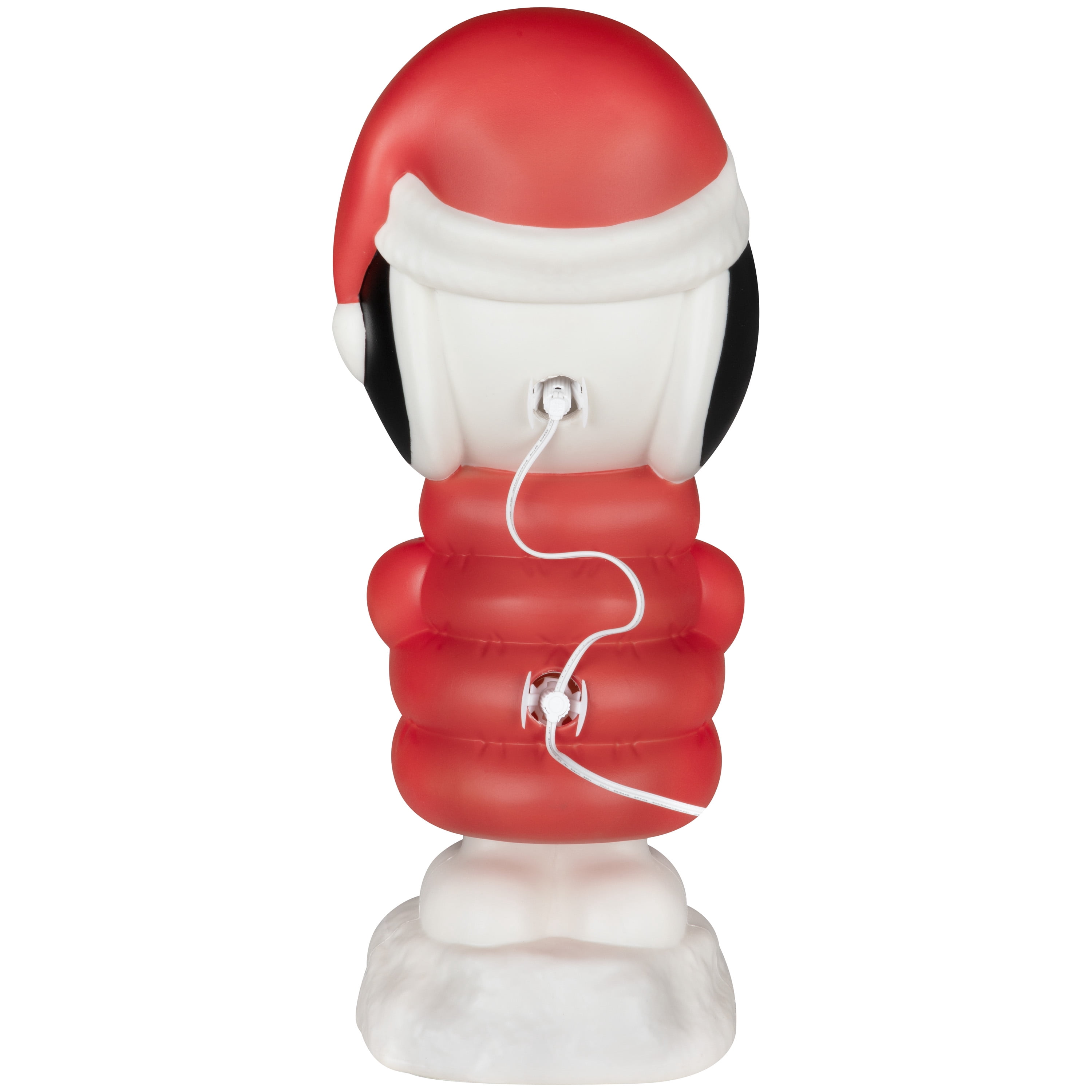 Snoopy Santa in Red Puffer Coat Peanuts, 22-Inch LED Blow Mold Christmas Decoration,Outdoor Holiday Décor
