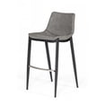 thumbnail image 4 of Counter Leatherette Barstool with Angled Tapered Legs, Set of 2, Gray- Saltoro Sherpi, 4 of 5