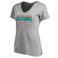 thumbnail image 2 of Women's Ash Miami Dolphins Iconic Collection On Side Stripe V-Neck T-Shirt, 2 of 3