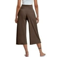 thumbnail image 6 of Huresd Capri Pants for Women, Summer Casual Pull On Womens Capris with Pockets, Women's Casual Pants & Capris, Ladies Capris Coffee S, 6 of 7