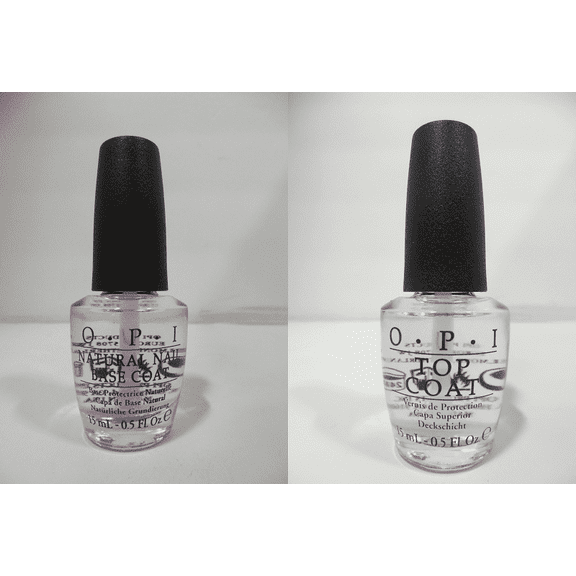 OPI NTT10 Natural Base & NTT30 Top Coat Nail Polish, 0.5 oz Each Set