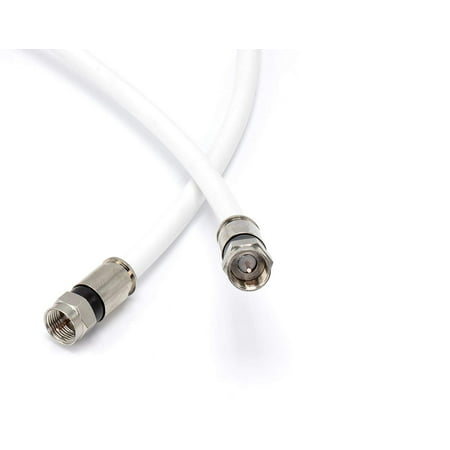 THE CIMPLE CO - 15' Feet, White RG6 Coaxial Cable (Coax Cable) - Made in the USA - with High Quality Connectors, F81 / RF, Digital Coax - AV, CableTV, Antenna, and Satellite, CL2 Rated, 15