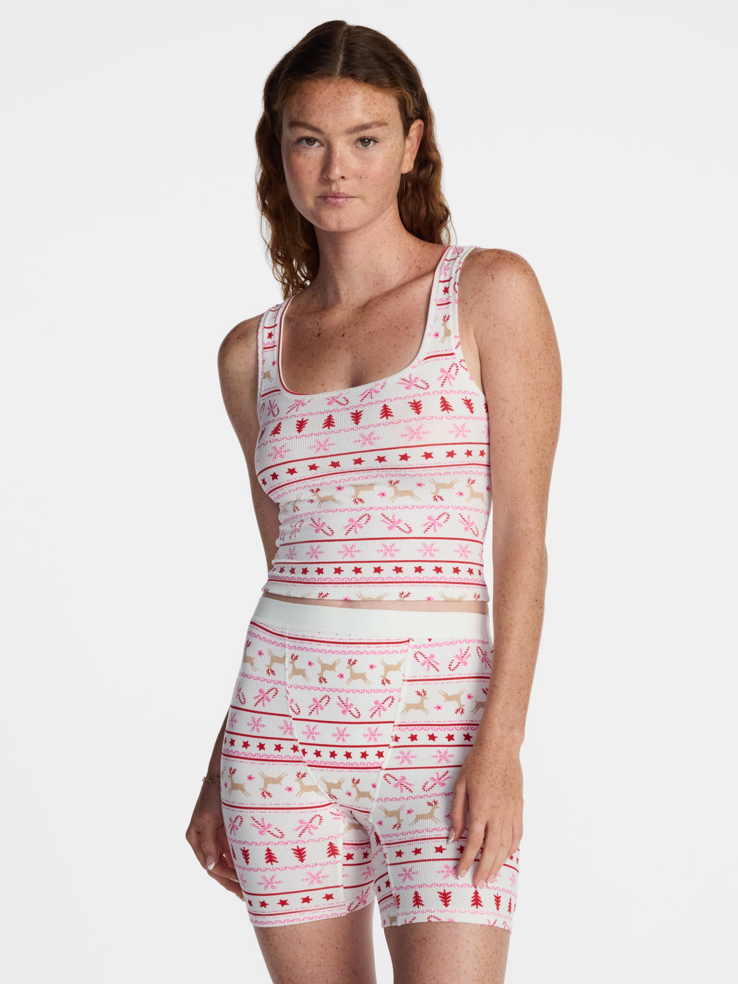 No Boundaries Cotton Stretch Ribbed Boxer Shorts, Women's XS-XXXL