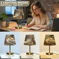 thumbnail image 4 of Wobogo Mermaid Inside The Shell Table Lamps Three-channel Adjustable Lighted Antique Brass Metal Base Simple Modern Style for Bedroom Nightstands Living Room and Office, 4 of 8