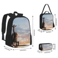 thumbnail image 2 of Easygdp Elephant Giraffe Mochila para Niños y Niñas con Set de Caja de Almuerzo y Estuche para Lápices 3 en 1, Mochila Escolar Estampada para Adolescentes, 2 of 7