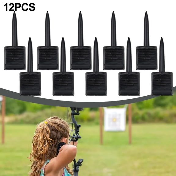 Splihome 12Pcs Plastic Metal Archery-Target Nail Hunting Shooting-Target Nail Pins Used To Fixed Target Paper Outdoor Sports Accessories,Black