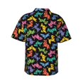 thumbnail image 3 of Balery Colorful Geometric Dog Print Men's Hawaiian Shirts Short Sleeve Beach Shirt Relaxed Fit Vacation Button Down Shirts-3X-Large, 3 of 9