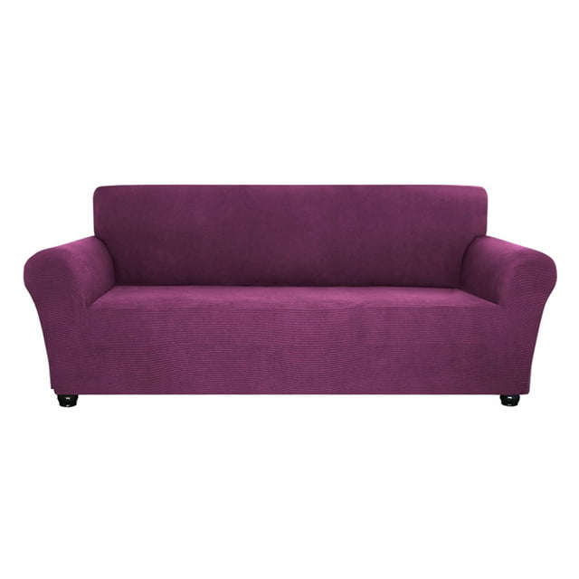 Housse de Canapé Extensible en Spandex - Housse de Canapé Douce 3 Places Lavable pour Salon Enfants Animaux (Violet Foncé)