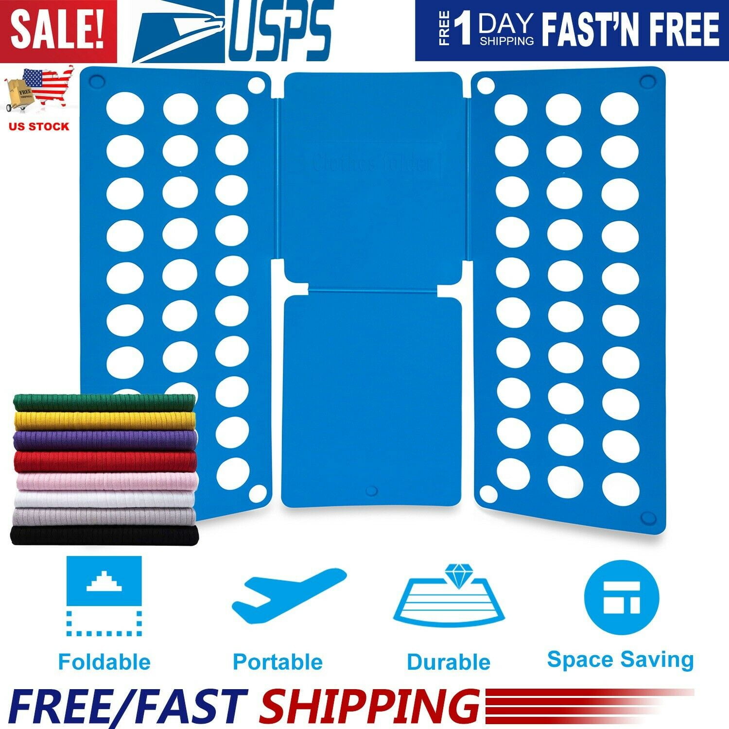 Clothes Folder Kid Kids Fast T-Shirts Magic Folding Board Laundry Organizer 