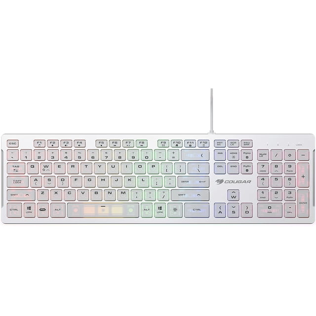 Teclado Gamer COUGAR VANTAR S RGB Switch de Tijera USB Ingles Blanco