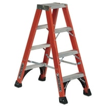 Louisville Ladder 4' Fiberglass Twin Step Ladder, 8' Reach, 375 lbs Load Capacity, FM1404HD