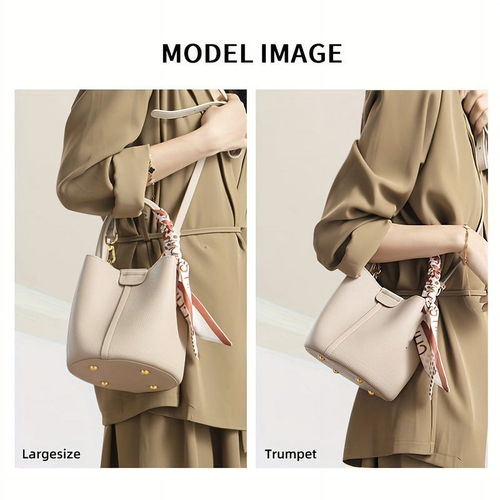 MICHROE Genuine Leather Bucket Bag - Chic Solid Color  Compact Mini Crossbody for Women - Stylish  Durable & Versatile