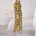 thumbnail image 3 of Yiaed Tulips Flowers Print Pajamas Women's Long Sleeve Sleepwear Soft Button Down Loungewear Pjs Lounge Set Nightwear Womens Pajama Pants-Large, 3 of 7