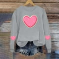 thumbnail image 5 of Qepwscx Long Sleeve Shirts For Women Valentine'S Day Crew Neck Sweatshirts Love Heart Printed Casual Blouse Tops Going Out Tops For Women Pullover Sweatshirts Graphic Tshirts Tee Tops, 5 of 6