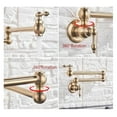 thumbnail image 4 of Brushed Gold Kitchen Faucet Wall Mount Bathroom Basin Faucet Cold Water Washing Tap Rotate Folding Spout Brass Vanity Sink Crane ,Easy to Install, 4 of 7