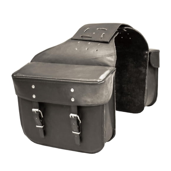 Alforjas laterales para moto HMR MACHUCA Piel A-3005 Negro