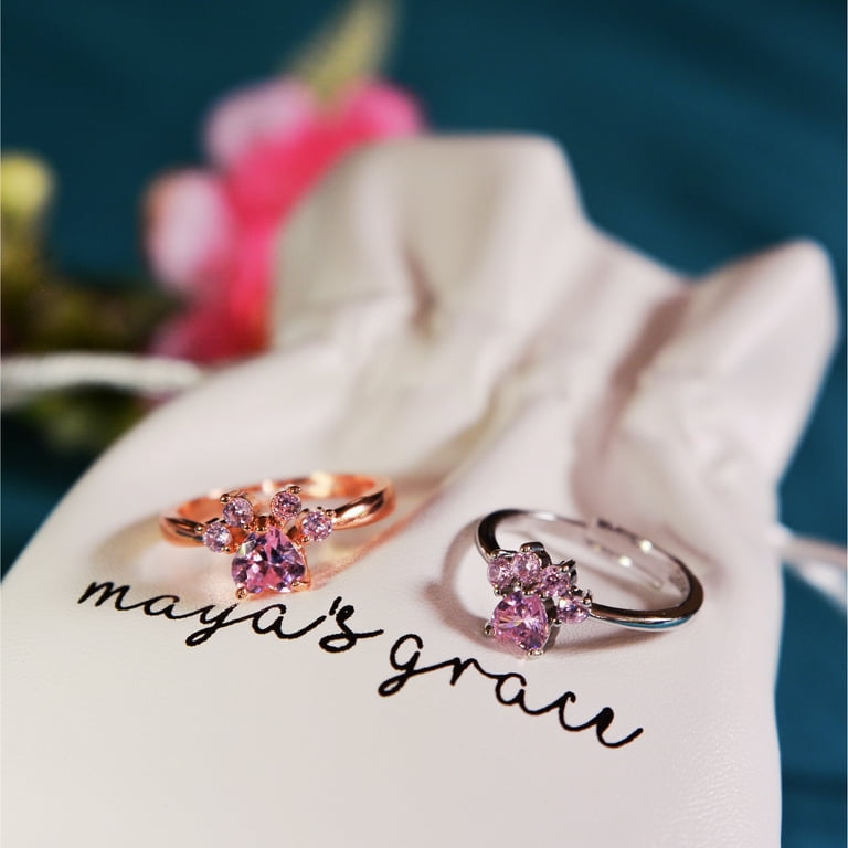 Paw print 2025 ring rose gold