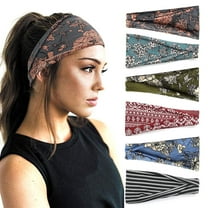 Livhil Headbands for Washing Face, Fashion Hair Bands, Ventilate and Anti-slip Spa Headband, Soft Fabric Skincare Headband 6 Pack
