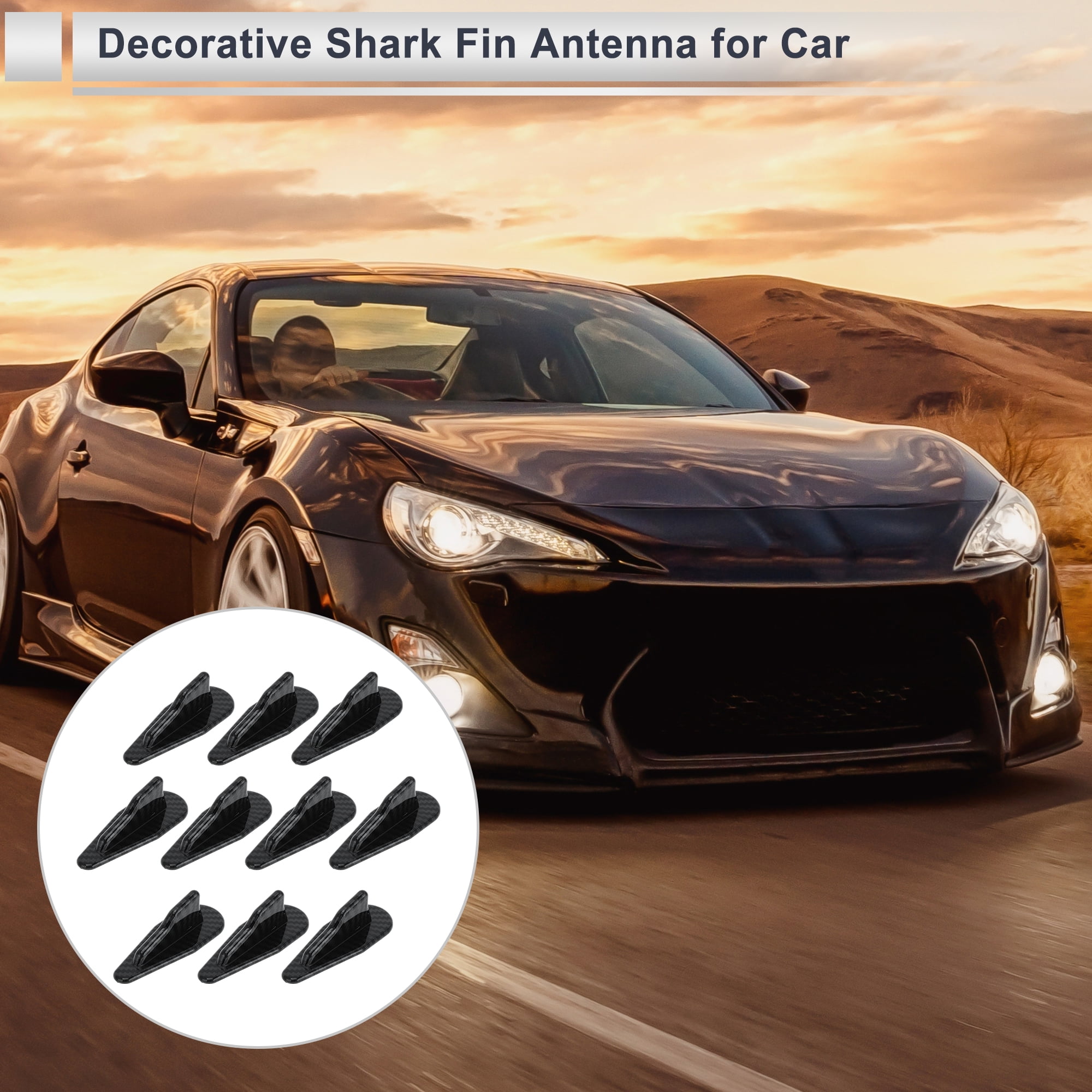 Unique Bargains Universal Shark Fin Dummy Antenna Mount 3.1" Aerial Black 3.1"
