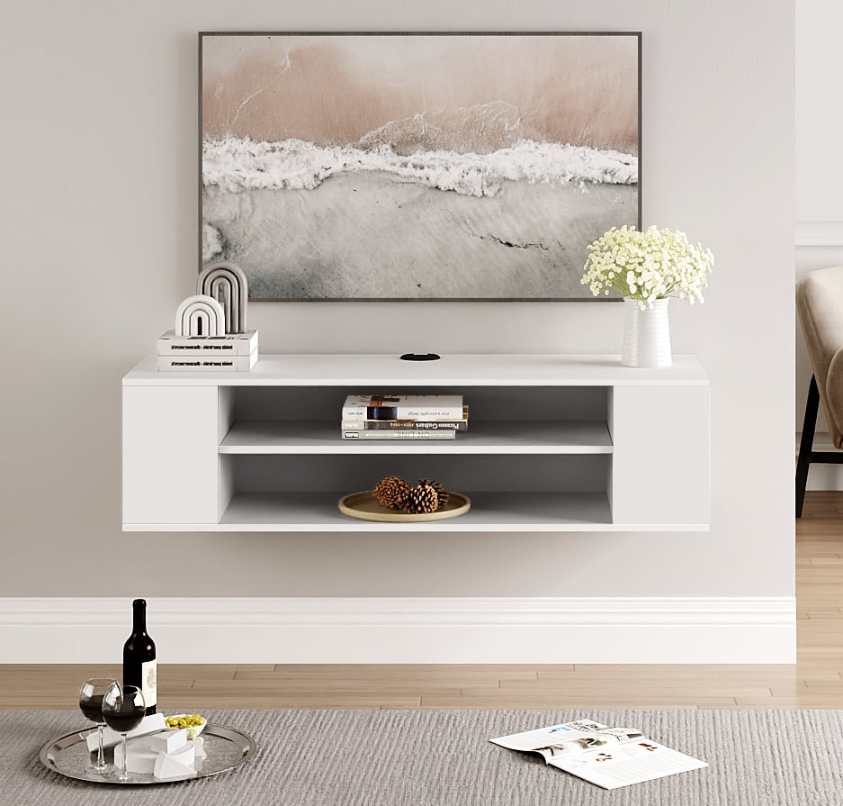 Wide Wall Mounted Media Console Entertainment Center TV Stand Floating AV Shelf 
