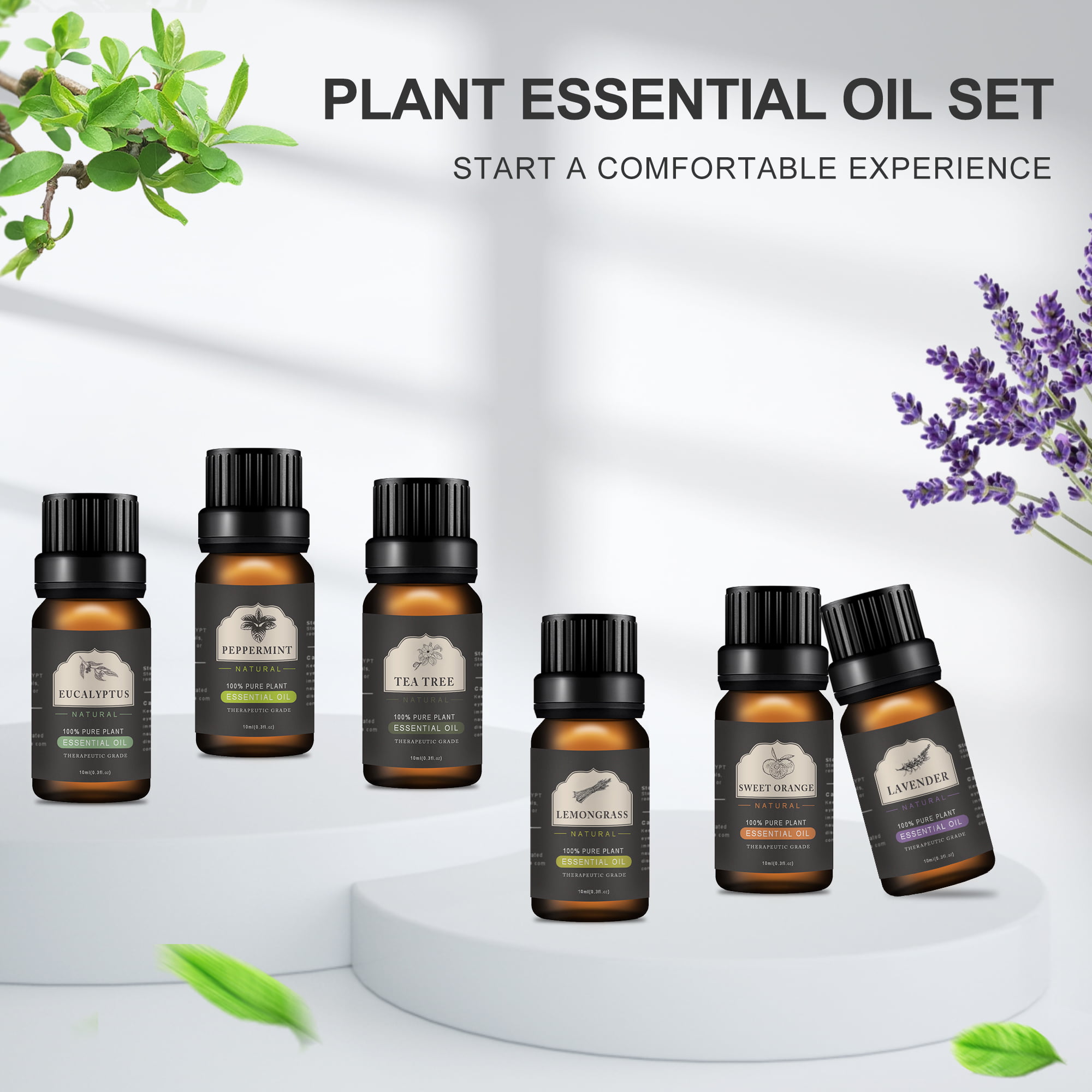30 * 10ML Essential Oil Set - Essential Oils - 100% Natural Essential Oils  - Perfect for Diffuser,Humidifier, Aromatherapy, Massage, Skin, Hair