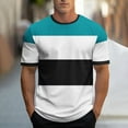 thumbnail image 2 of Khunlpohl Striped Short Sleeve for Mens Crewneck Basic Casual Tshirts Color Block Summer Loose Tees Tops, 2 of 5