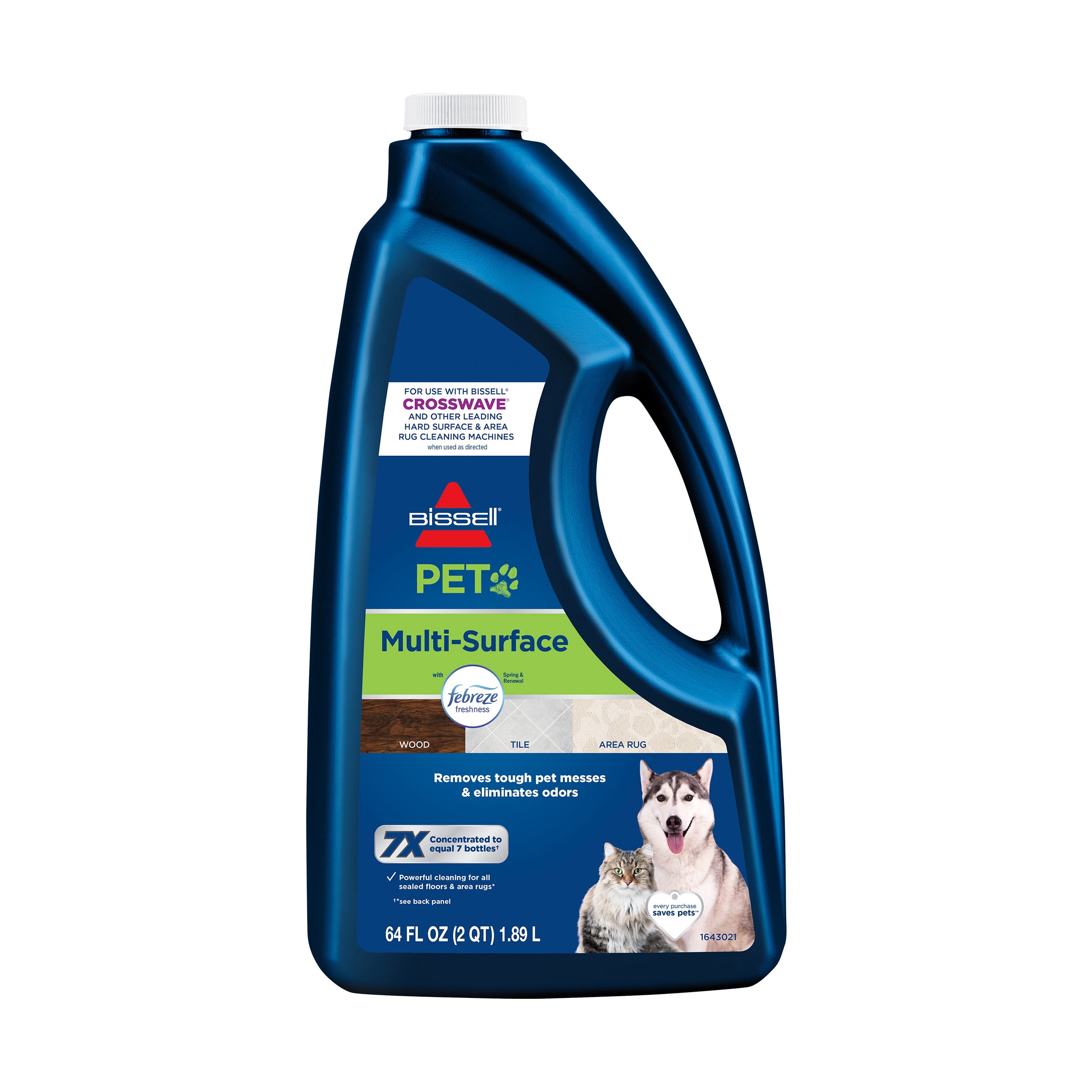 BISSELL® CrossWave® Turbo Pet Pro Multi-Surface Wet-Dry Vacuum 2328 & BISSELL Multi-Surface PET Formula for Crosswave and Spinwave, 64oz, 22951